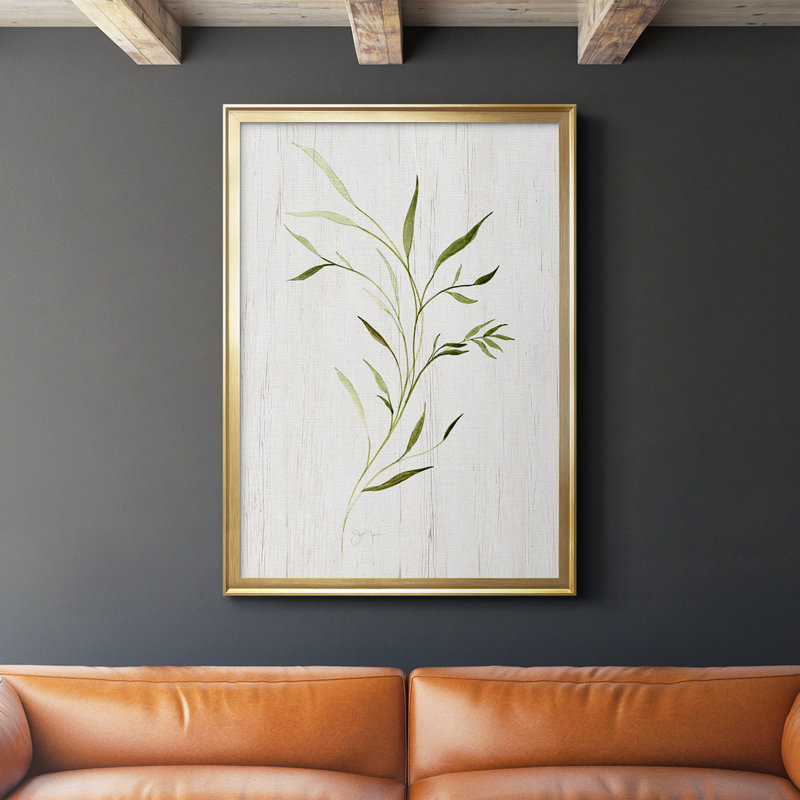 Toile encadrée de qualité supérieure Windblown Leaves II - prête à être accrochée, Or, H 42,5 po x l 30,5 po