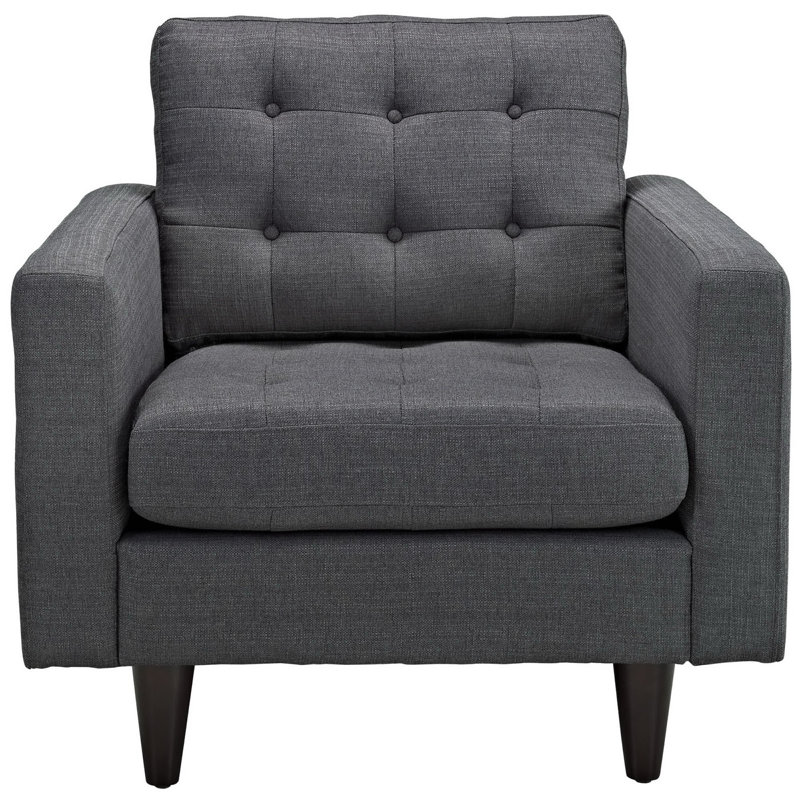 Rea Upholstered Fabric Armchair In Gray, Gray