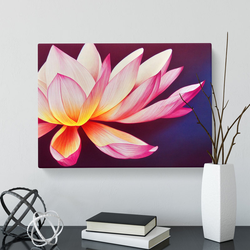Miraculous Lotus Flower - Wrapped Canvas, 50cm H x 76cm W x 3cm D