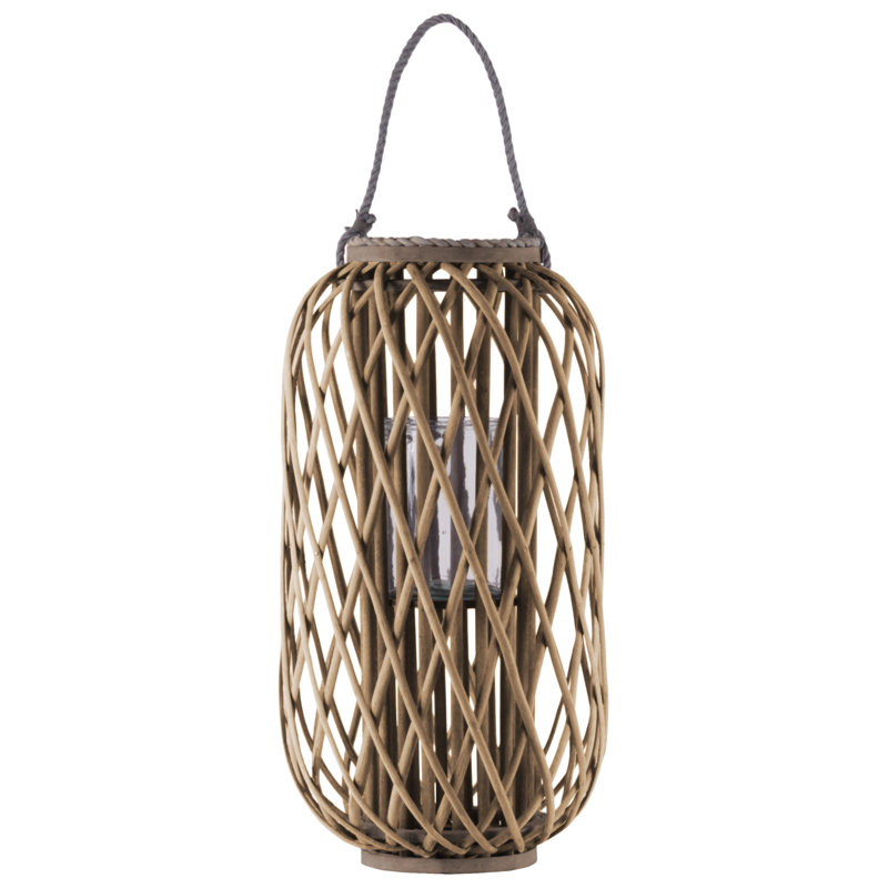 Lanterne murale en bois 23,5", Brun