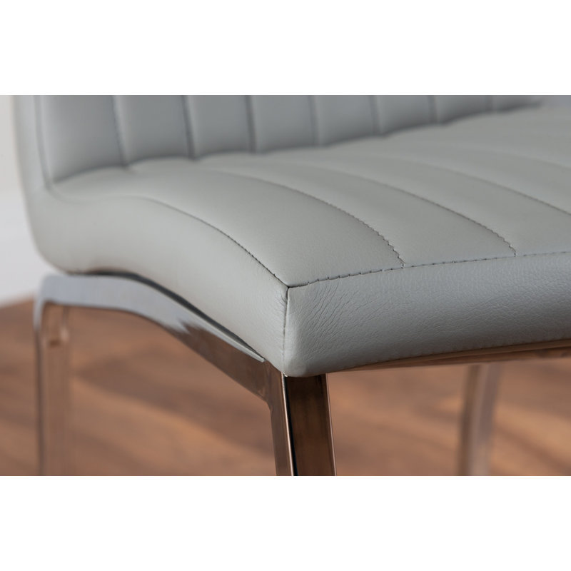 Tierra Modern Glass & Metal Extendable Dining Table Set & 4 Luxury Faux Leather Dining Chairs