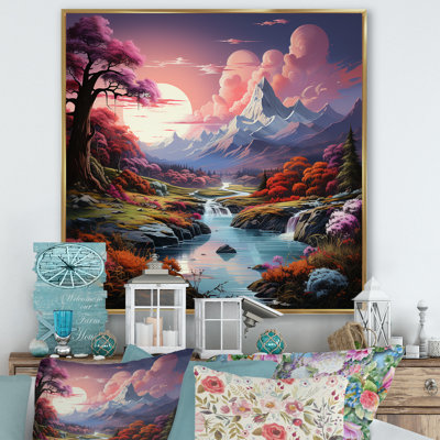 Impression sur toile Mountain Charm Moonlight Fantasy