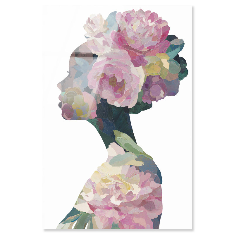 «Inner Bloom II», reproduction d'art acrylique rose par Art Remedy, H 15 po x l 10 po