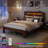 Farmhouse Wooden Bed Frame with Storage Headboard, Platform Bed with Charging Station & LED Light,Noise Free,No Box Spring Needed and Easy Assembly-650126494-650126492
