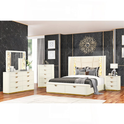 Ensemble de chambre rembourrée 5 pièces La Pierre 