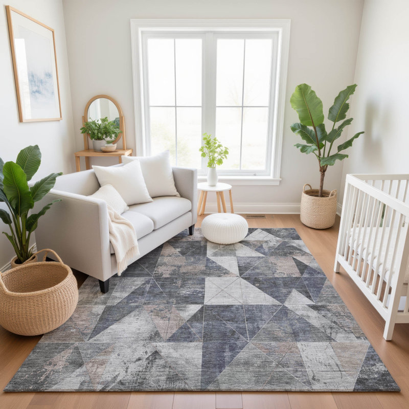 Premium Machine Washable Fairwood AMF1888 Geometric Rug, Rectangle 10' x 14'