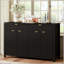 Buffet scandinave à motif de vagues avec tablettes réglables-537227302