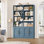 Bibliothèque standard en bois avec portes et 8 tablettes ouvertes Kirklyn