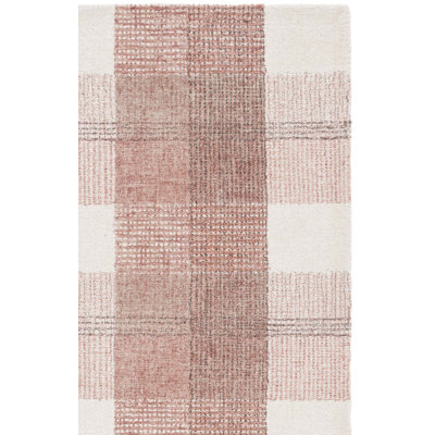 Plaid Hand-Tufted Wool and Cotton Area Rug