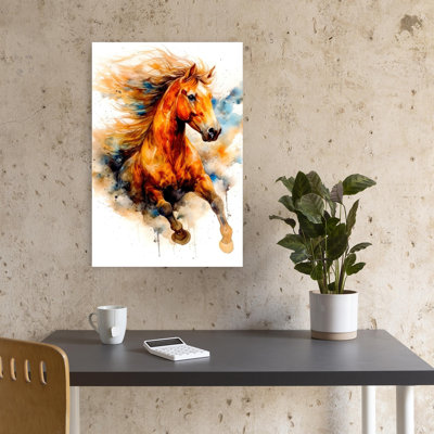 Wild Wild Watercolor Horse, impression d'art mural cheval contemporain