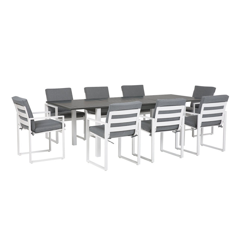 Stanfill 8 - Person Patio Dining Set with Extendable Rectangular Table , Cushions Included