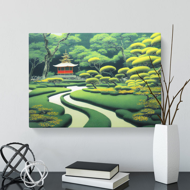 Japanese Garden Pond Vol.3 - Wrapped Canvas, 35cm H x 50cm W x 3cm D