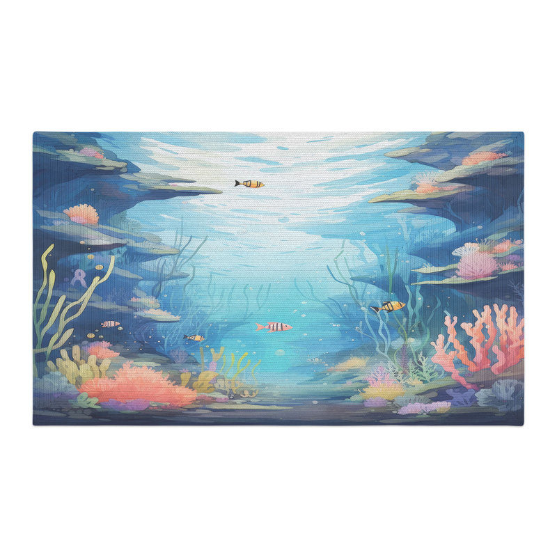 Tapis tressé Sea Life, Rectangulaire 3 pi x 5 pi