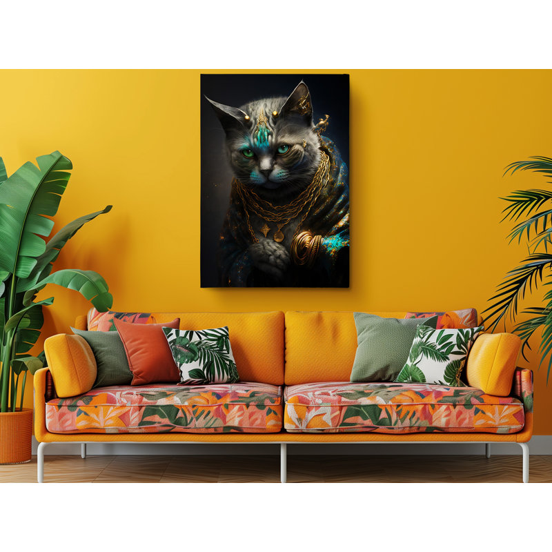 " Wizard Cat Warlock ", 45" H x 30" W x 1" D