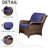 Patio Furniture : Outdoor Sectional With 3 Couch, 2 Single Chairs, Ottomans. Gray-Navy For Lawn, Garden, Backyard. Rust- Steel Structure. Fine Woven . Fade- Cushions Protection. Comfortable High-79537082