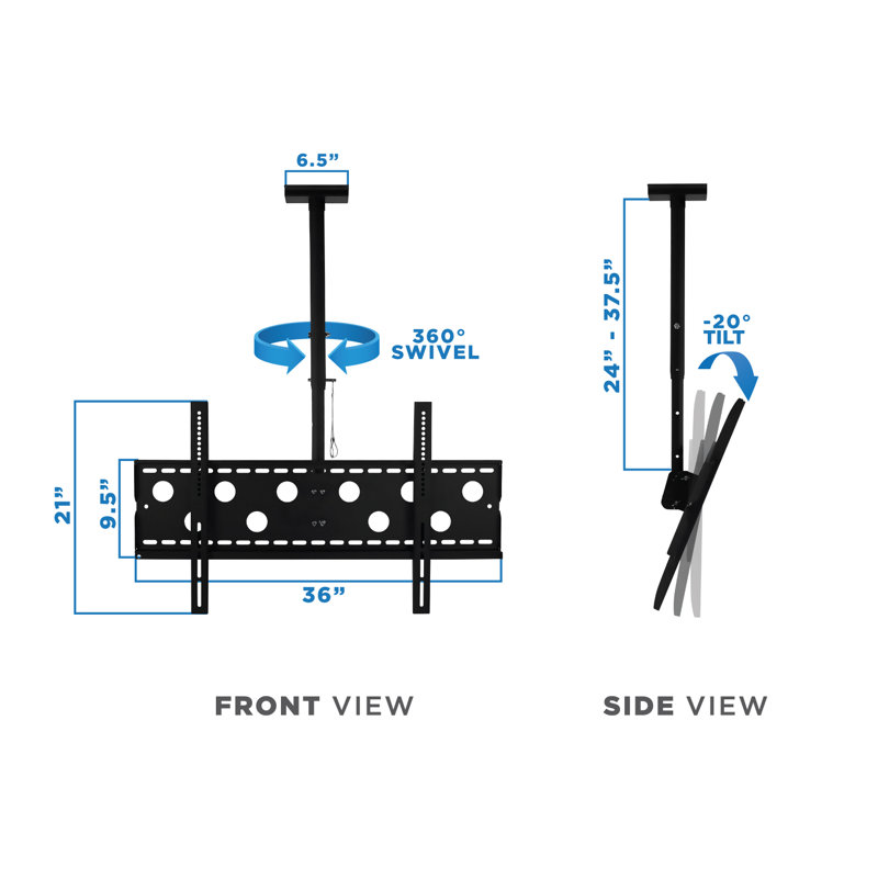 Full-motion Tv Ceiling Mount 42-80” Screens