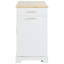 Chariot pour îlot de cuisine cannelé avec prise de courant, rangement pour poubelles, 3 tiroirs et tablettes, 5 roulettes sur roulettes, convient à un bac de 10 gallons, blanc-301307629