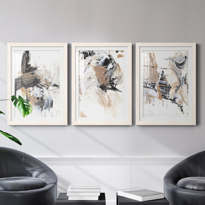 Ruckus I - Ensemble de 3 reproductions de cadres photo, Blanc, H 31,5 po x l 47 po x P 1,5 po
