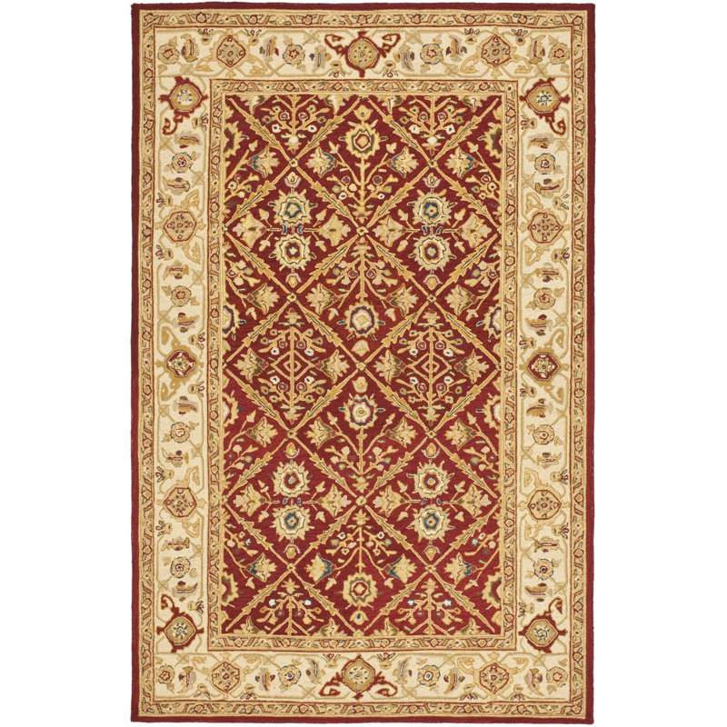 Chelsea Hand Hooked Wool Pile Oriental Rug, Rectangle 6' x 9'
