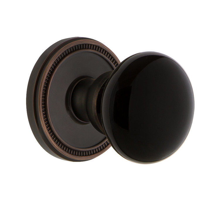 Rosette Grandeur Soleil avec bouton de porte Coventry, Bronze intemporel, 2-3/4"