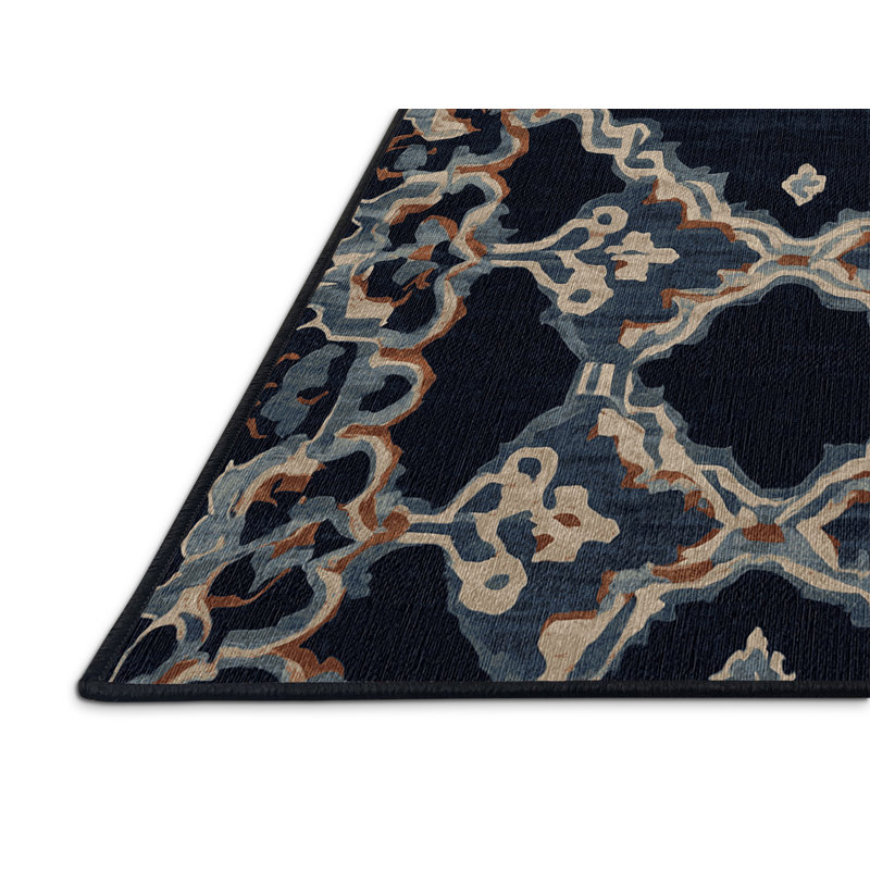Machine Washable Gray Area Rug, Rectangle 4' x 6'
