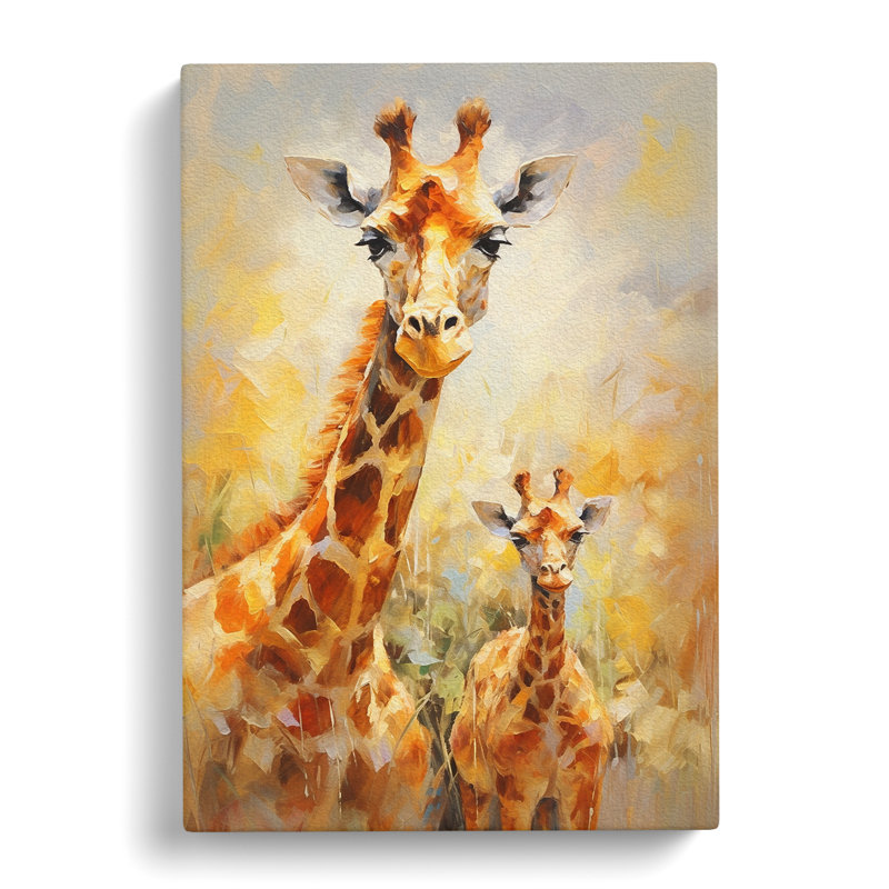 Giraffe Impressionism No.2 - Wrapped Canvas, 76cm H x 50cm W x 3cm D