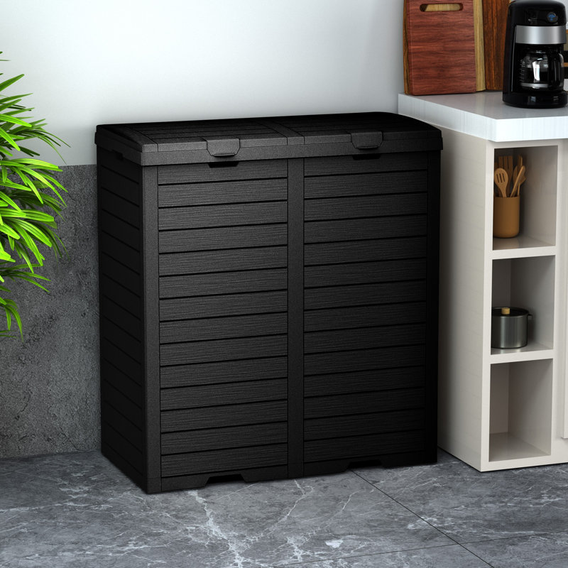 Poubelle d'extérieur 62 gallons, Noir