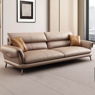 Causeuse-coussin standard en cuir véritable kaki