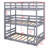 Triple-Decker Detachable Bunk Bed With Integrated Safety Ladders & Guardrails-1178644904