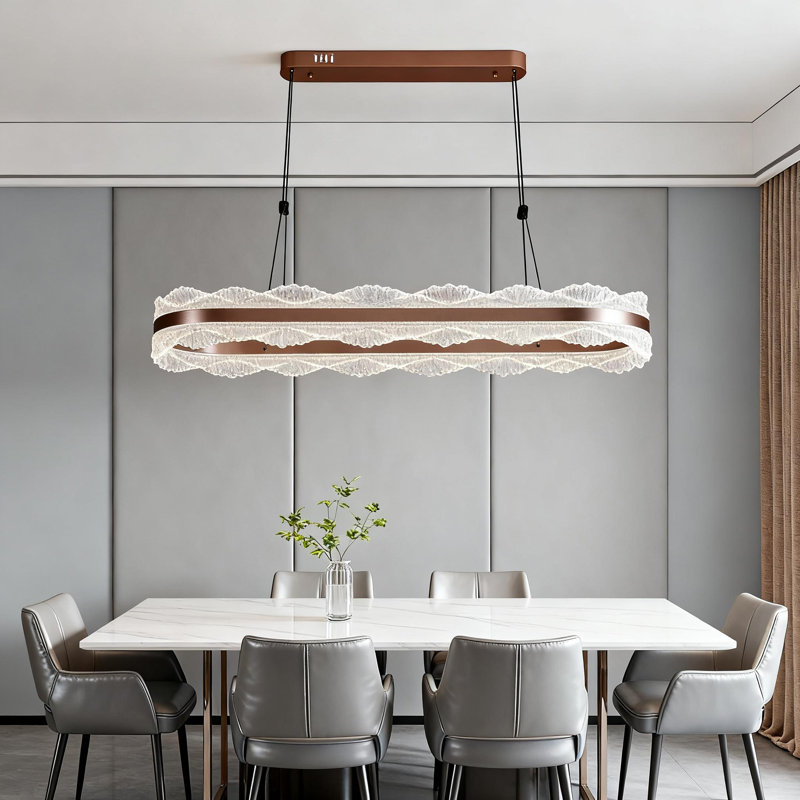 35 Inch Modern Rectangle Led Chandelier