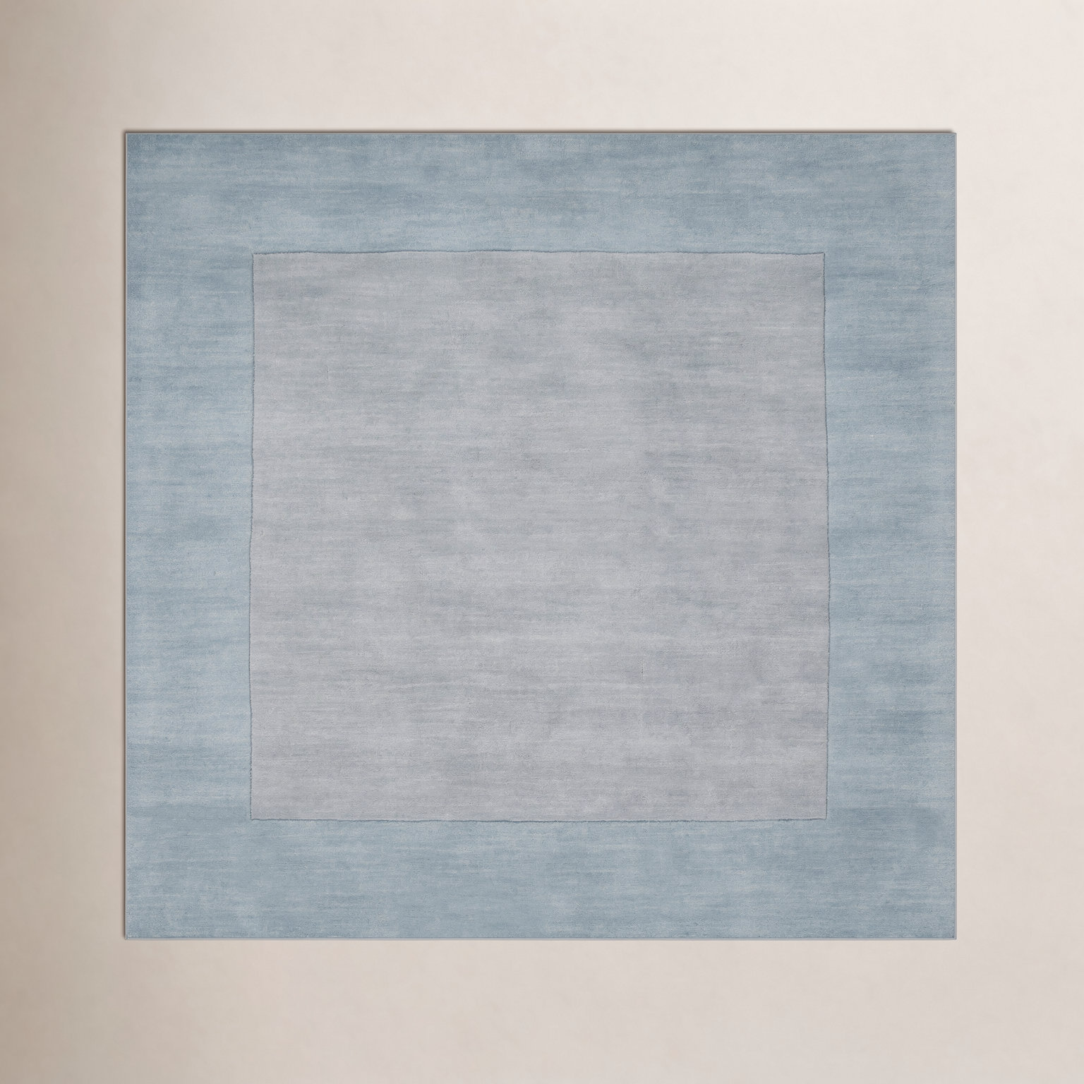 Dolma Gray Aqua Hand-Loomed Wool Rug, Square 8'
