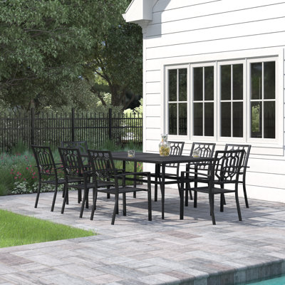 Ausby 8 - Person Patio Dining Set with Rectangular Table