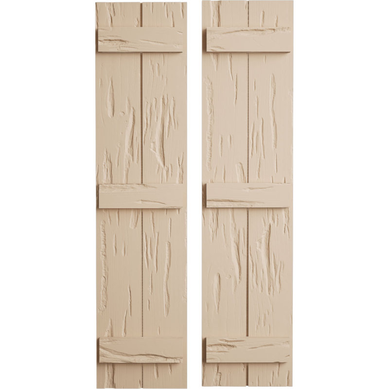 Volets rustiques à deux planches en simili-bois (par paire), H 60 po x l 11 po x P 1 po, 11"
