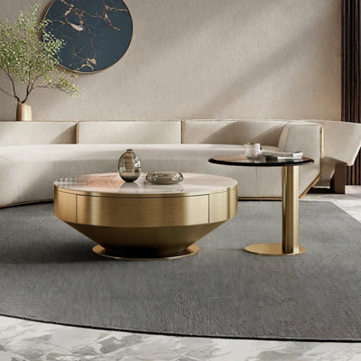 Light luxury modern round rock table