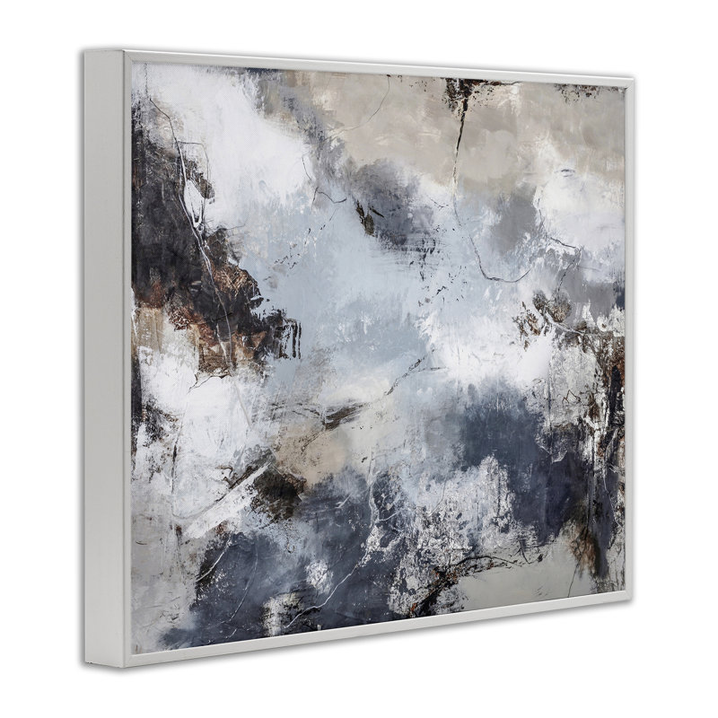 «Grey Organic Abstract», estampe numérique par Design Fabrikken, Estampe numérique encadrée blanc bord de mer