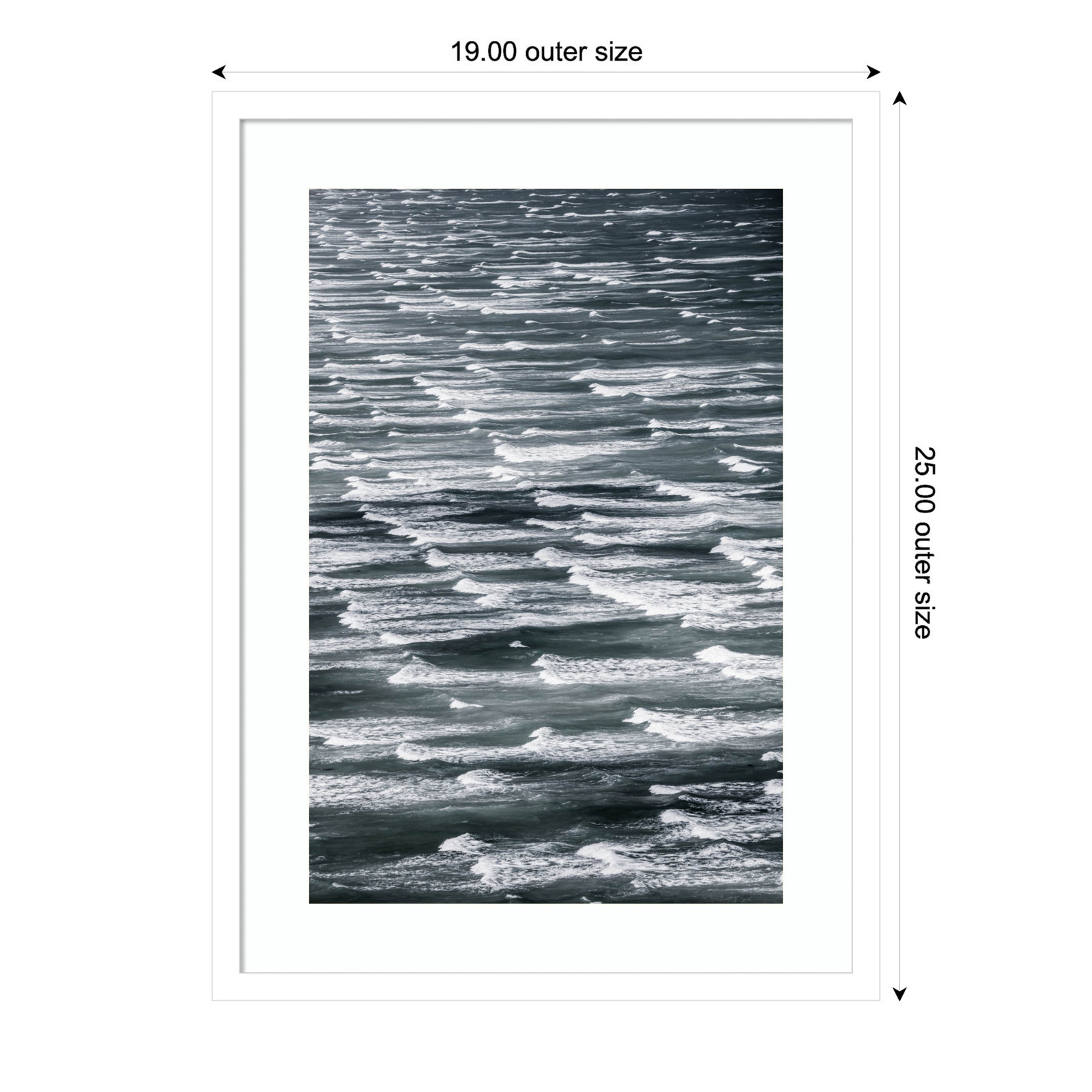 Daisey "Infinite Waves 02" Print, White Framed, 25" H x 19" W