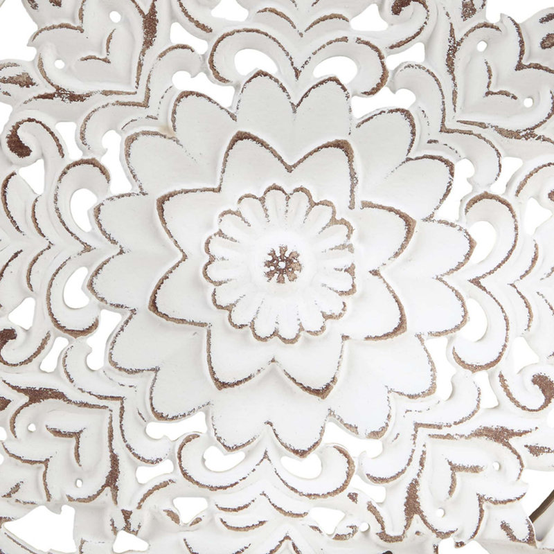 Ensemble de 3 décorations murales florales en bois sculpté