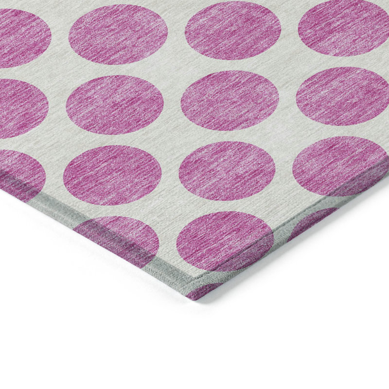 Tapis intérieur lavable à pois 10 pi x 14 pi