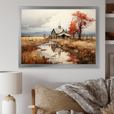 «Peaceful Barnyard Landscape» sur toile