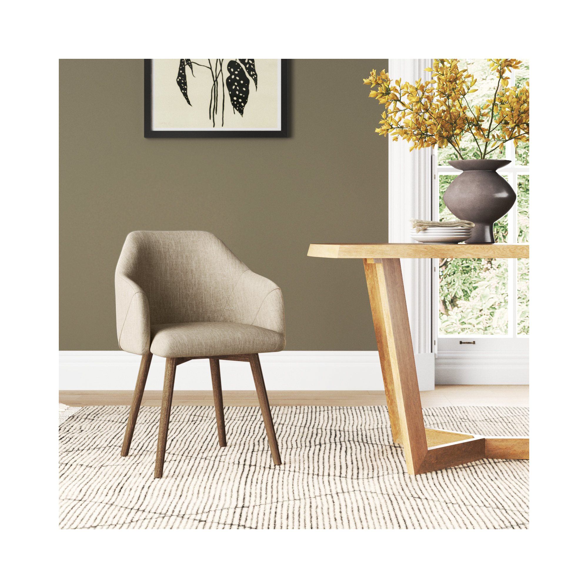 Mandi Upholstered Dining Chair in Cream