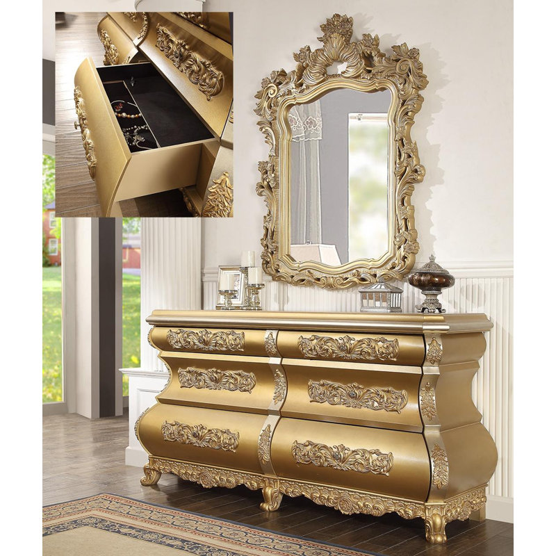 Commode double 6 tiroirs l 75 po