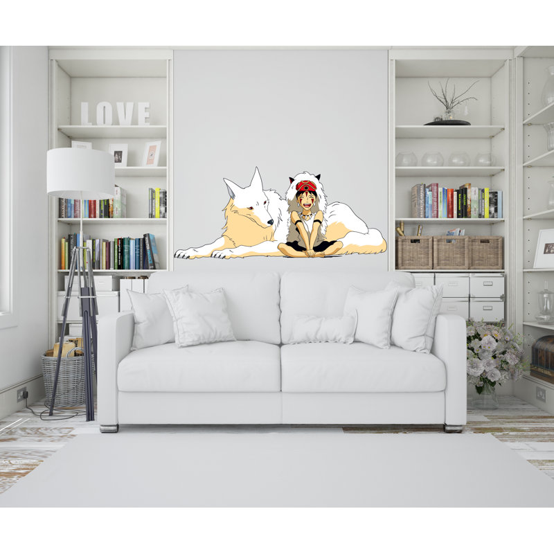 Adhésif décoratif princesse et loup, H 20 po x l 45 po