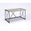 Bureau rectangulaire en chêne rustique et noir antique, pieds en métal à chaîne en métal, poids du colis de 53 lb en chêne noir, plateau en bois de PB, base, capacité de 100 spécifications