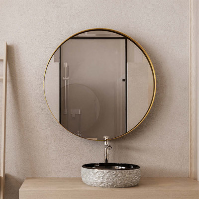 Surface Mount Round Metal Framed Medicine Cabinet With Mirror And Adjustable Shelves Wall Mirror With Storage For Bathroom