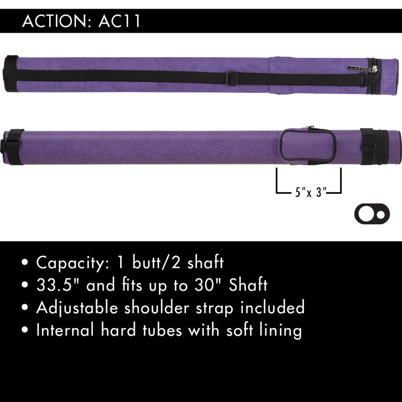 2x2 Oval Hard Pool Cue Case, Purple