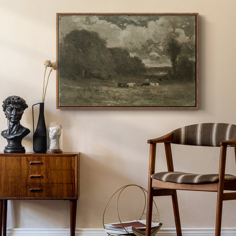 "Vintage Landscape -DCCxxvii" sur, Noyer, H 27 po x l 41 po