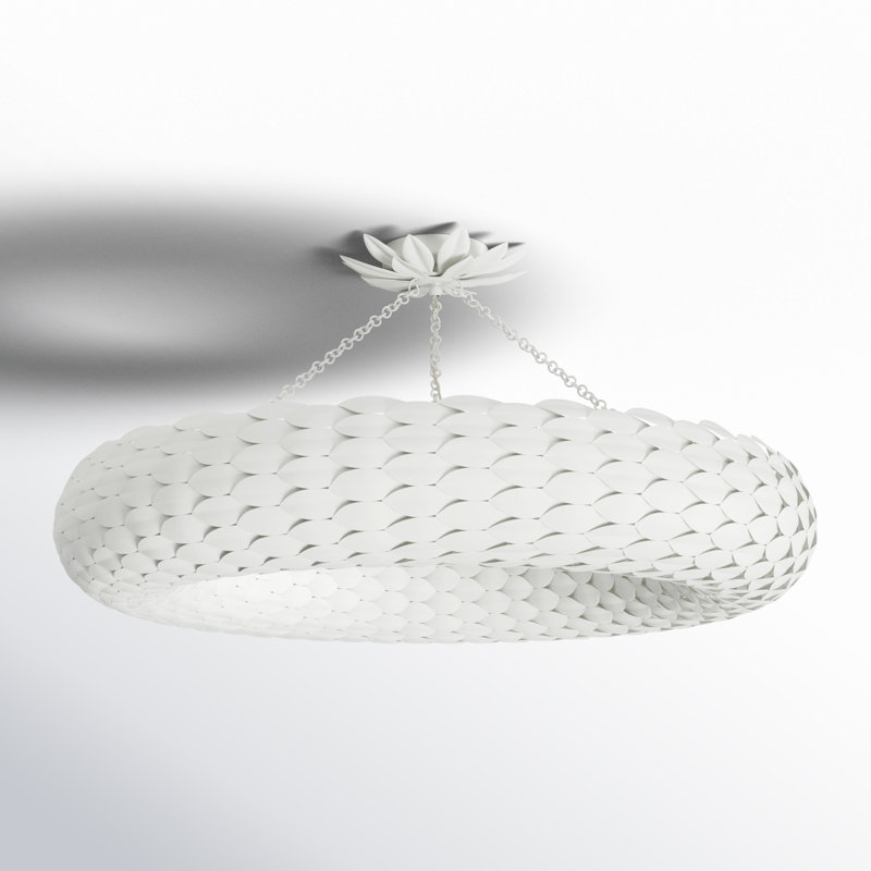 Adelynn 8 - Light Dimmable Wagon Wheel Chandelier, Matte White, 13.5" H x 33.5"W x 33.5"D