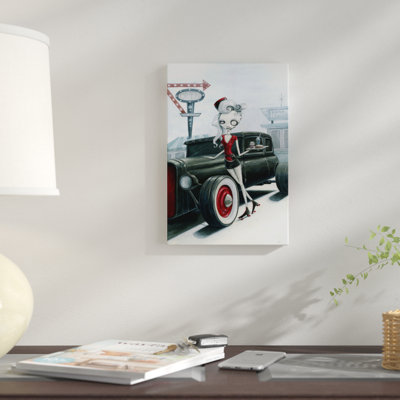 «Car Service At The Brain Burger Drive-In» par Megan Majewski - Impression sur toile tendue sur châssis