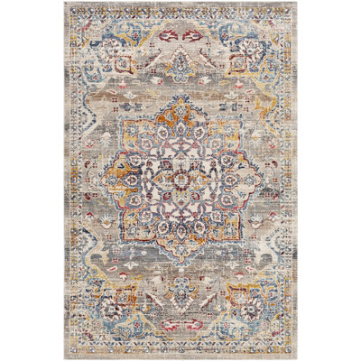 Tapis oriental blanc / orange brûlé Amandeep