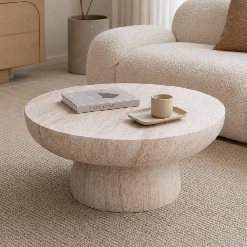 Modern Magnesium Oxide Round Coffee Table
